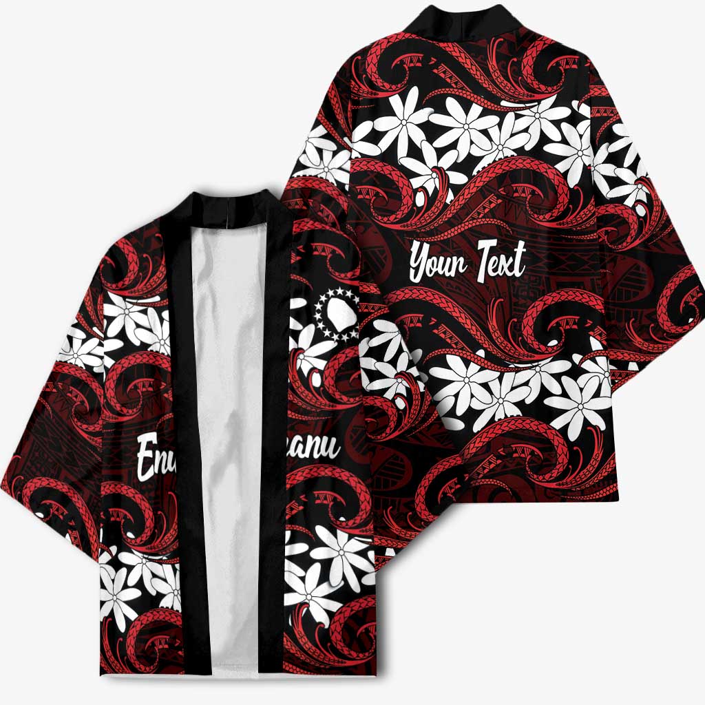 Personalised Cook Islands Atiu Enuamanu Kimono Tiare Maori Polynesian Waves Tattoo