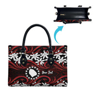 Personalised Cook Islands Atiu Enuamanu Leather Bag Tiare Maori Polynesian Waves Tattoo LT14 - Polynesian Pride