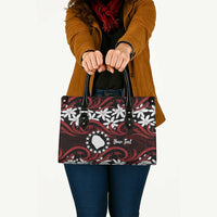Personalised Cook Islands Atiu Enuamanu Leather Bag Tiare Maori Polynesian Waves Tattoo LT14 - Polynesian Pride