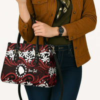 Personalised Cook Islands Atiu Enuamanu Leather Bag Tiare Maori Polynesian Waves Tattoo LT14 - Polynesian Pride