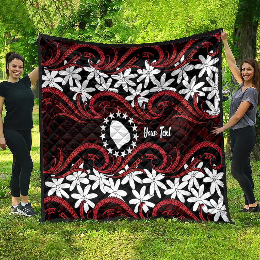 Personalised Cook Islands Atiu Enuamanu Quilt Tiare Maori Polynesian Waves Tattoo LT14 - Polynesian Pride