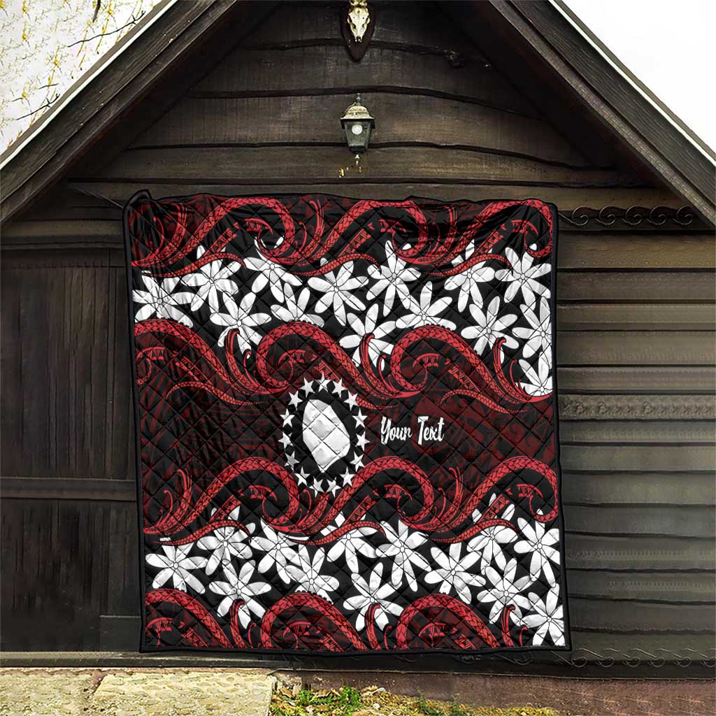 Personalised Cook Islands Atiu Enuamanu Quilt Tiare Maori Polynesian Waves Tattoo LT14 - Polynesian Pride