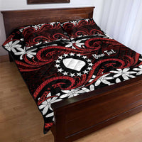 Personalised Cook Islands Atiu Enuamanu Quilt Bed Set Tiare Maori Polynesian Waves Tattoo LT14 - Polynesian Pride