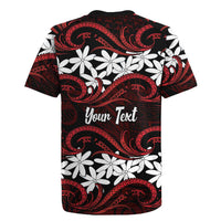 Personalised Cook Islands Atiu Enuamanu Rugby Jersey Tiare Maori Polynesian Waves Tattoo LT14 - Polynesian Pride