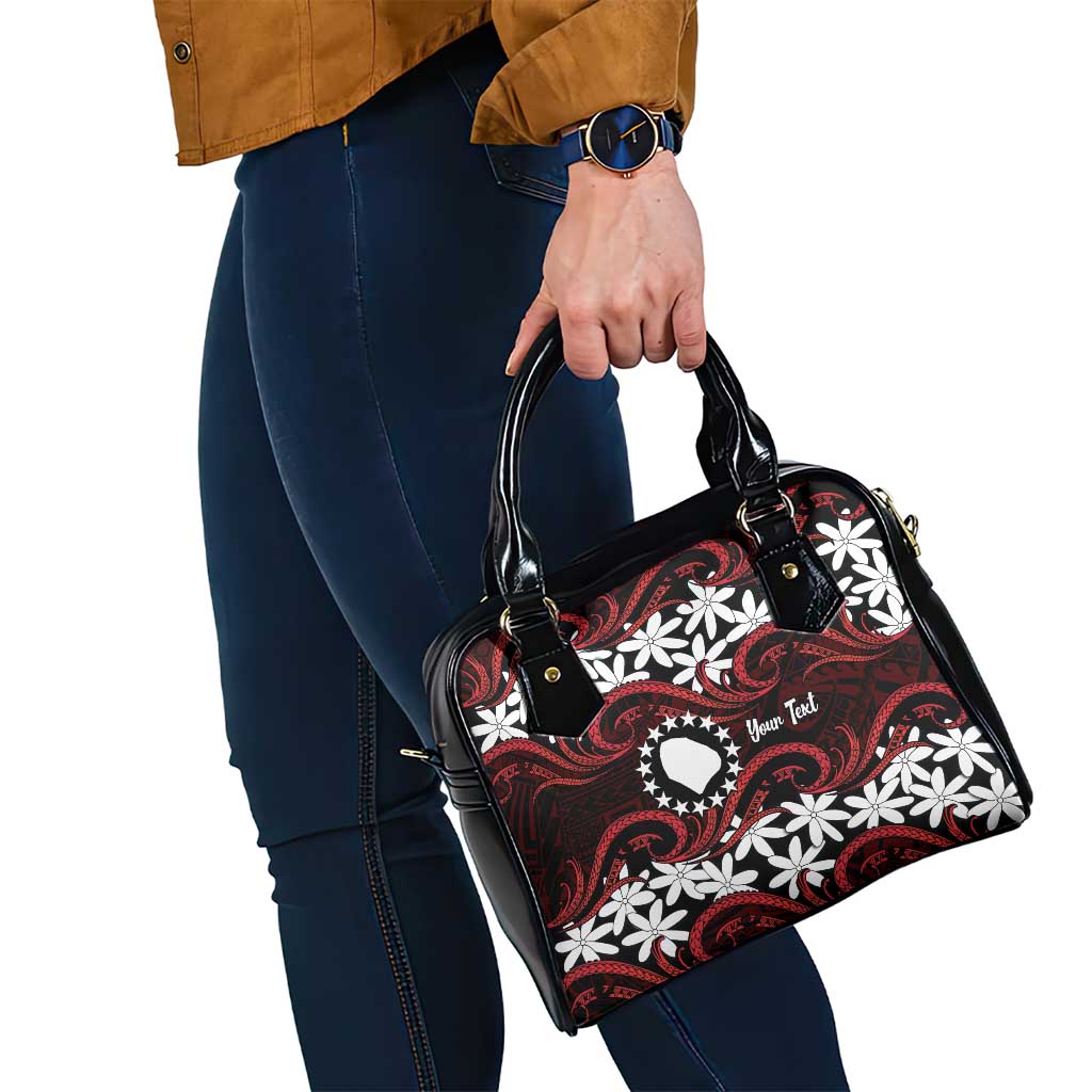 Personalised Cook Islands Atiu Enuamanu Shoulder Handbag Tiare Maori Polynesian Waves Tattoo LT14 - Polynesian Pride