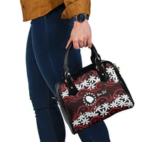 Personalised Cook Islands Atiu Enuamanu Shoulder Handbag Tiare Maori Polynesian Waves Tattoo LT14 - Polynesian Pride