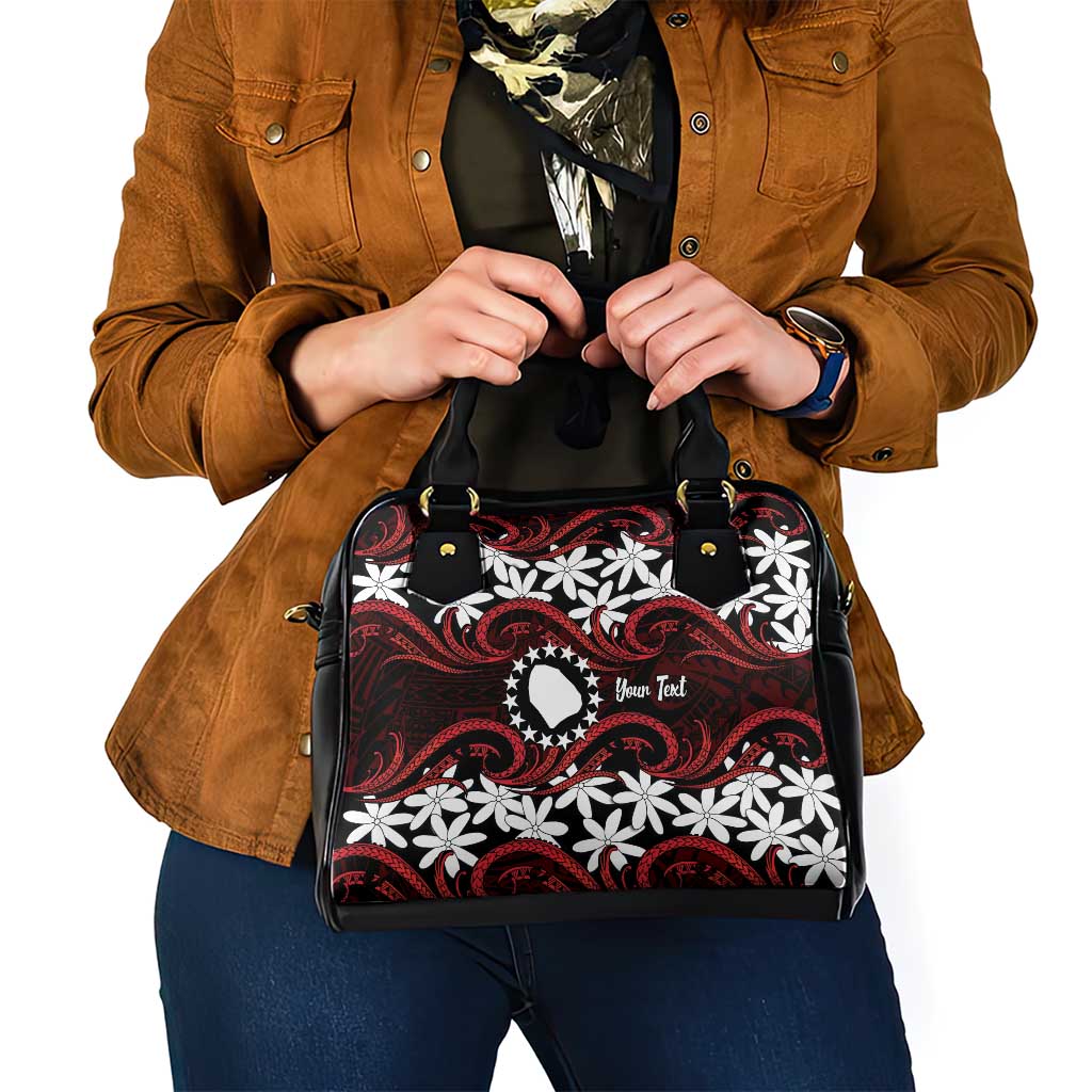 Personalised Cook Islands Atiu Enuamanu Shoulder Handbag Tiare Maori Polynesian Waves Tattoo LT14 - Polynesian Pride