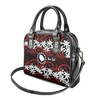 Personalised Cook Islands Atiu Enuamanu Shoulder Handbag Tiare Maori Polynesian Waves Tattoo LT14 - Polynesian Pride