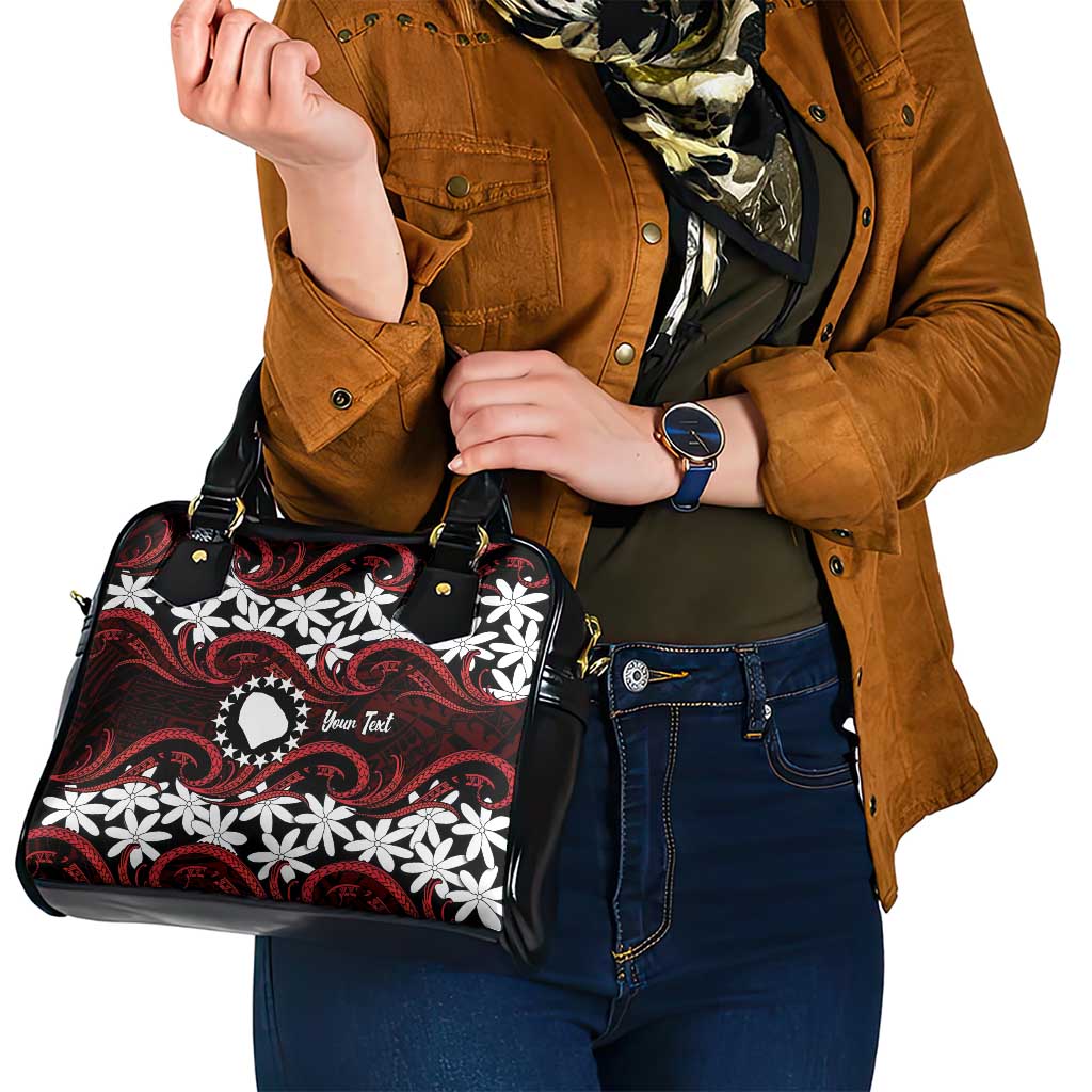 Personalised Cook Islands Atiu Enuamanu Shoulder Handbag Tiare Maori Polynesian Waves Tattoo LT14 - Polynesian Pride