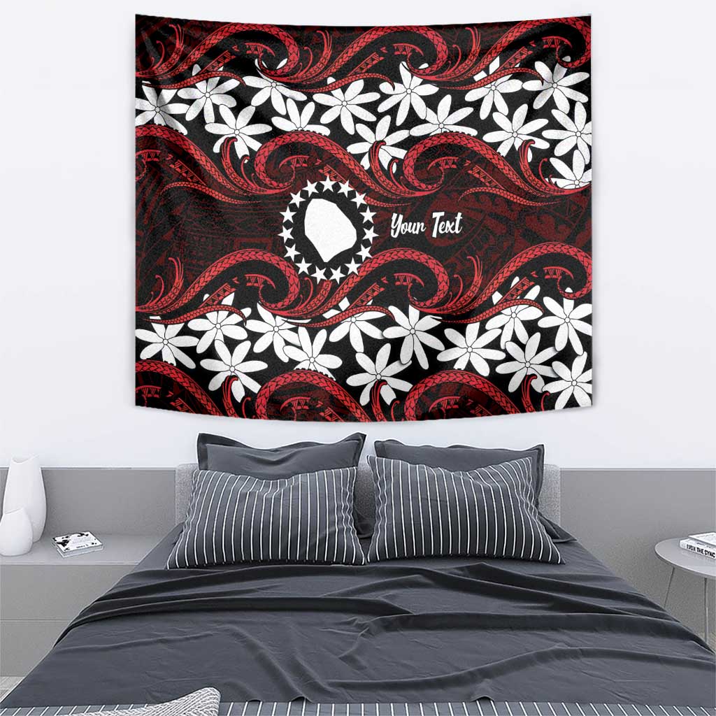 Personalised Cook Islands Atiu Enuamanu Tapestry Tiare Maori Polynesian Waves Tattoo LT14 - Polynesian Pride