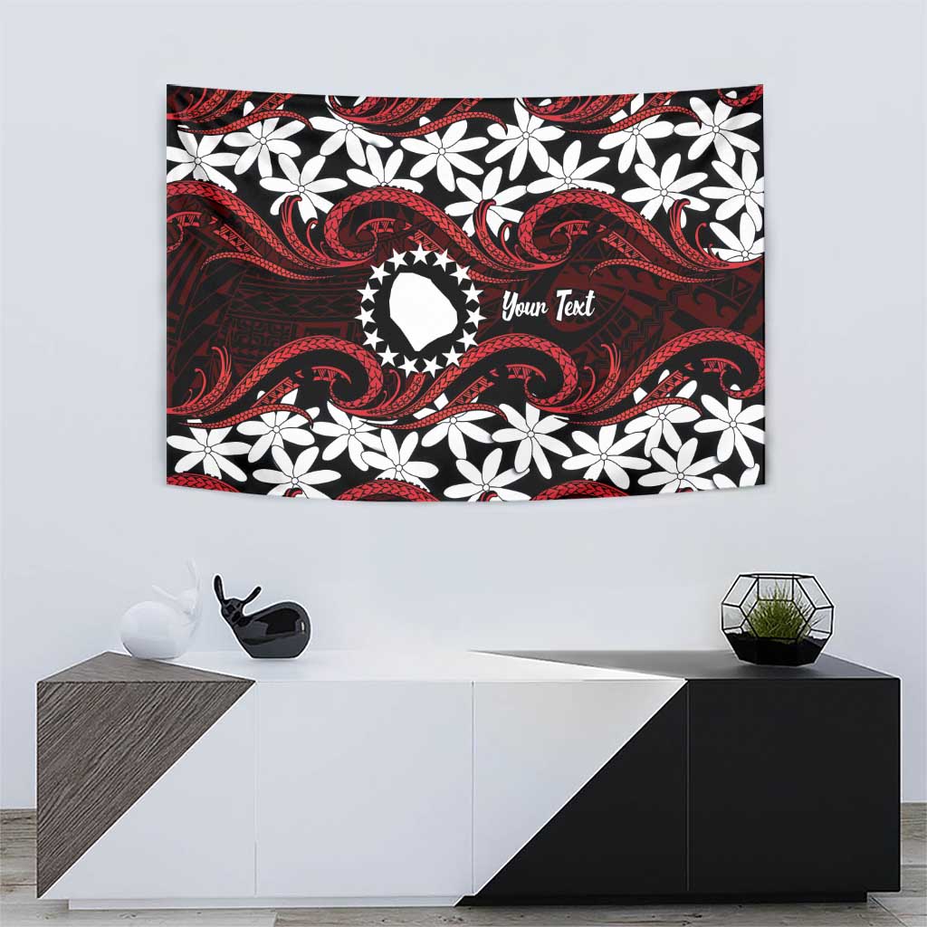 Personalised Cook Islands Atiu Enuamanu Tapestry Tiare Maori Polynesian Waves Tattoo LT14 - Polynesian Pride