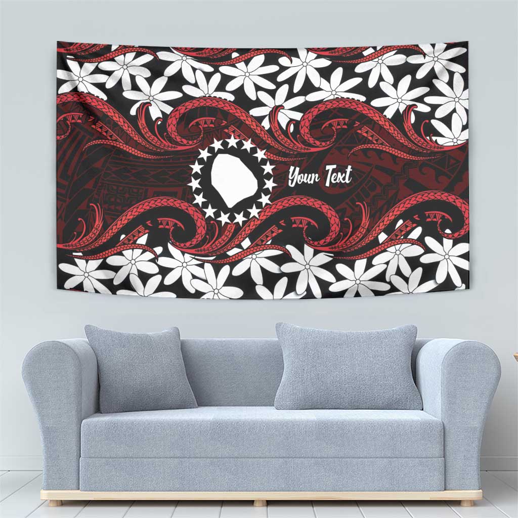 Personalised Cook Islands Atiu Enuamanu Tapestry Tiare Maori Polynesian Waves Tattoo LT14 - Polynesian Pride