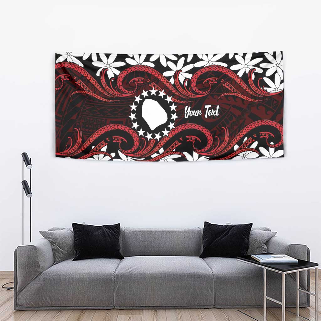 Personalised Cook Islands Atiu Enuamanu Tapestry Tiare Maori Polynesian Waves Tattoo LT14 - Polynesian Pride