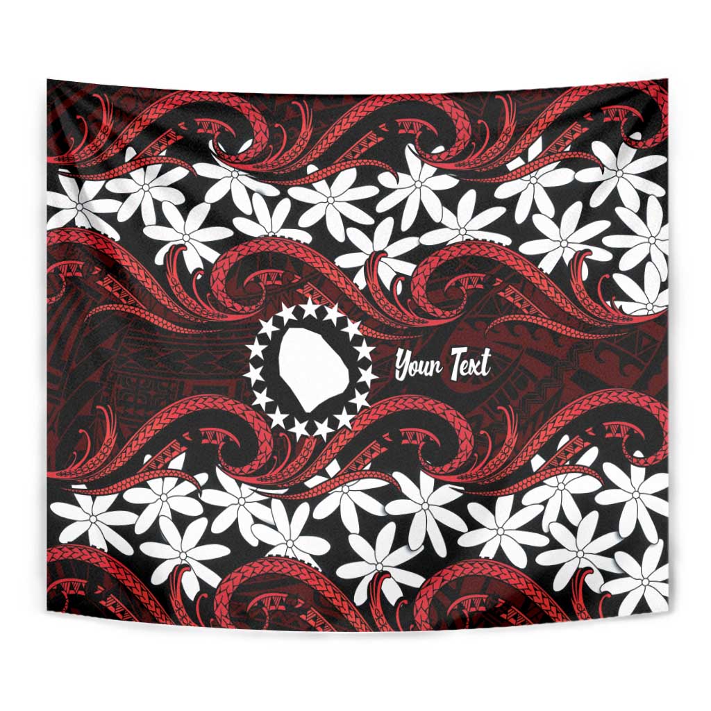 Personalised Cook Islands Atiu Enuamanu Tapestry Tiare Maori Polynesian Waves Tattoo LT14 - Polynesian Pride