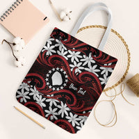 Personalised Cook Islands Atiu Enuamanu Tote Bag Tiare Maori Polynesian Waves Tattoo LT14 White Strap One Size Red - Polynesian Pride