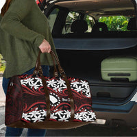Personalised Cook Islands Atiu Enuamanu Travel Bag Tiare Maori Polynesian Waves Tattoo