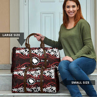 Personalised Cook Islands Atiu Enuamanu Travel Bag Tiare Maori Polynesian Waves Tattoo
