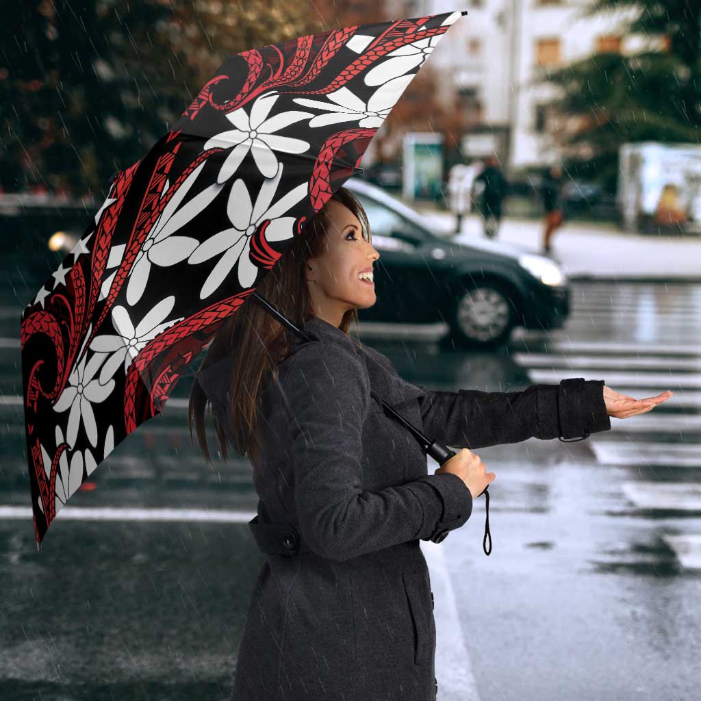 Personalised Cook Islands Atiu Enuamanu Umbrella Tiare Maori Polynesian Waves Tattoo LT14 - Polynesian Pride