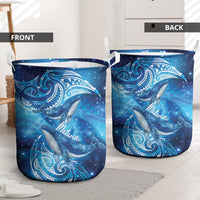 New Zealand Humpback Whale Matariki Laundry Basket Maori New Year Taniko Niho Taniwha LT14 - Polynesian Pride
