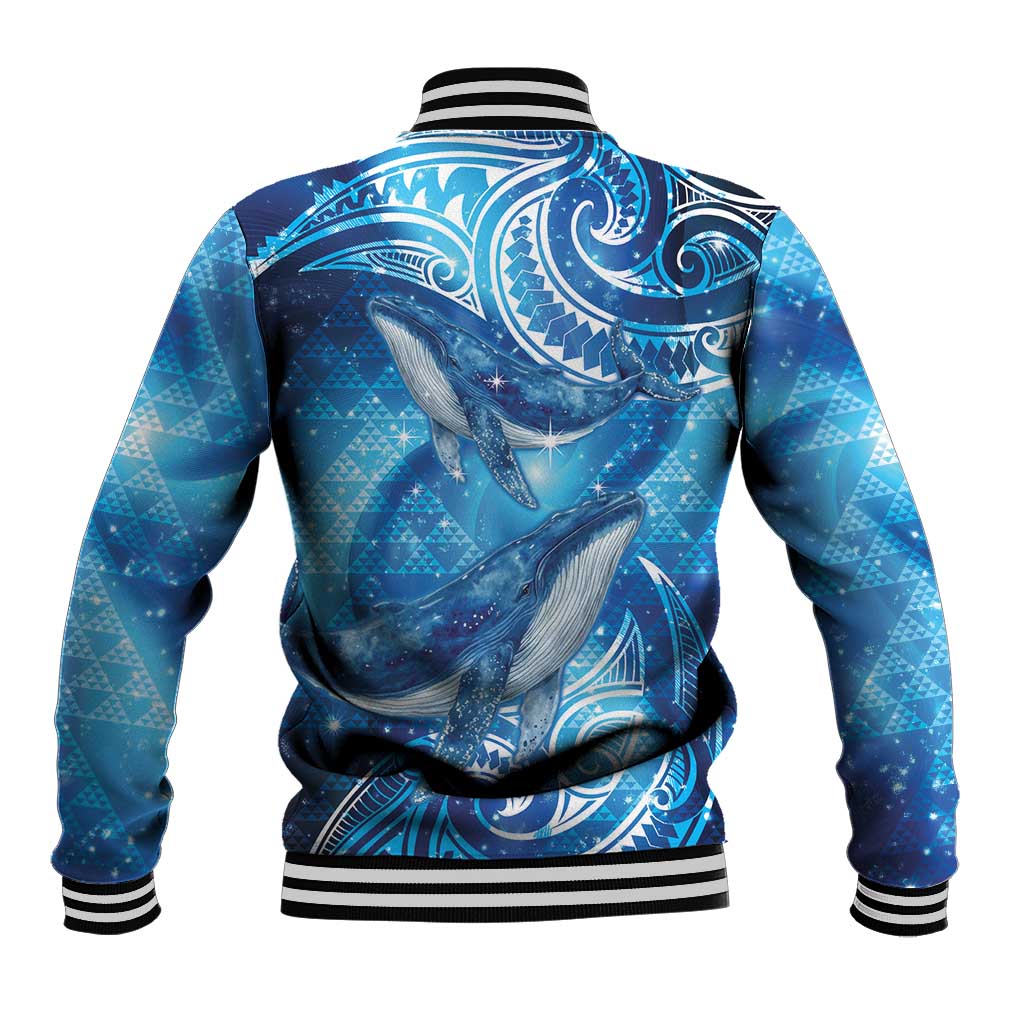 New Zealand Humpback Whale Matariki Baseball Jacket Maori New Year Taniko Niho Taniwha LT14 - Polynesian Pride