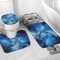 New Zealand Humpback Whale Matariki Bathroom Set Maori New Year Taniko Niho Taniwha LT14 Mat Set Only (3 pcs) One Size Blue - Polynesian Pride