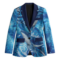 New Zealand Humpback Whale Matariki Blazer Maori New Year Taniko Niho Taniwha LT14 Unisex Blue - Polynesian Pride