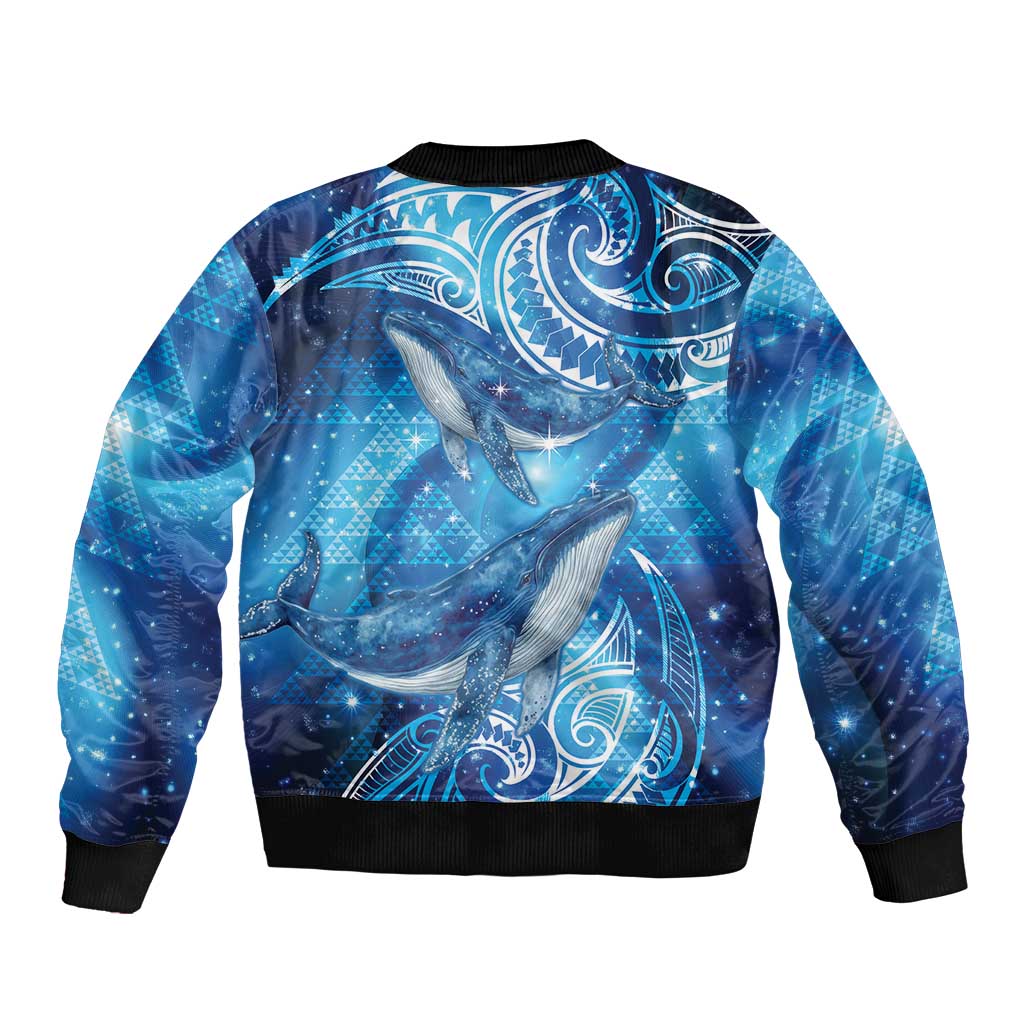 New Zealand Humpback Whale Matariki Bomber Jacket Maori New Year Taniko Niho Taniwha LT14 - Polynesian Pride