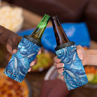 New Zealand Humpback Whale Matariki 4 in 1 Can Cooler Tumbler Maori New Year Taniko Niho Taniwha