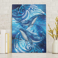New Zealand Humpback Whale Matariki Canvas Wall Art Maori New Year Taniko Niho Taniwha LT14 Without Frame Blue - Polynesian Pride