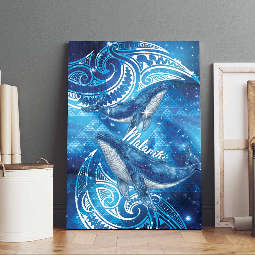 New Zealand Humpback Whale Matariki Canvas Wall Art Maori New Year Taniko Niho Taniwha LT14 - Polynesian Pride