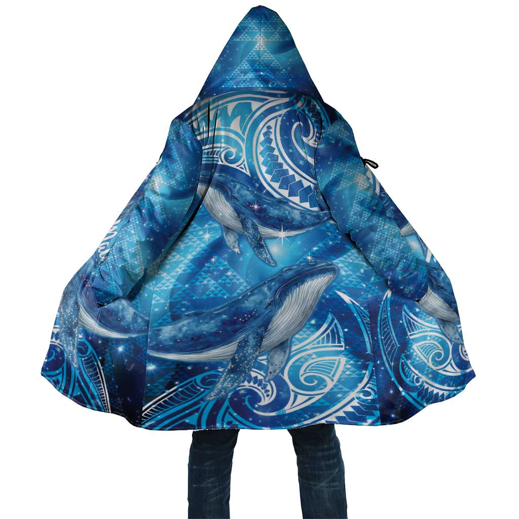 New Zealand Humpback Whale Matariki Cloak Maori New Year Taniko Niho Taniwha LT14 Unisex Blue - Polynesian Pride