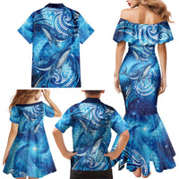 New Zealand Humpback Whale Matariki Family Matching Mermaid Dress and Hawaiian Shirt Maori New Year Taniko Niho Taniwha