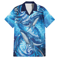 New Zealand Humpback Whale Matariki Family Matching Off The Shoulder Long Sleeve Dress and Hawaiian Shirt Maori New Year Taniko Niho Taniwha