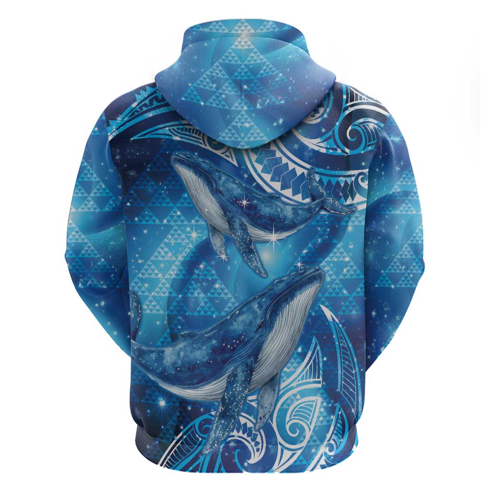 New Zealand Humpback Whale Matariki Hoodie Maori New Year Taniko Niho Taniwha LT14 - Polynesian Pride