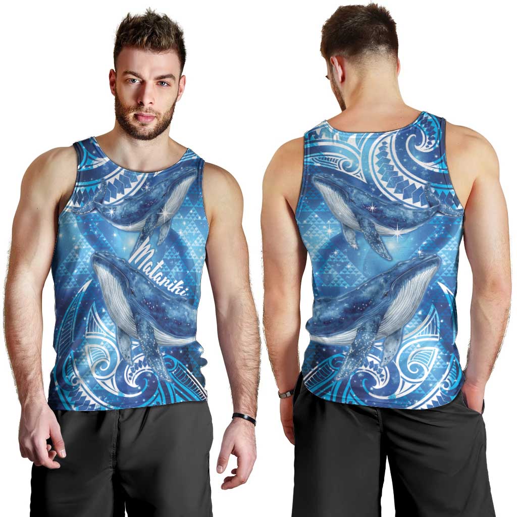 New Zealand Humpback Whale Matariki Men Tank Top Maori New Year Taniko Niho Taniwha LT14 - Polynesian Pride