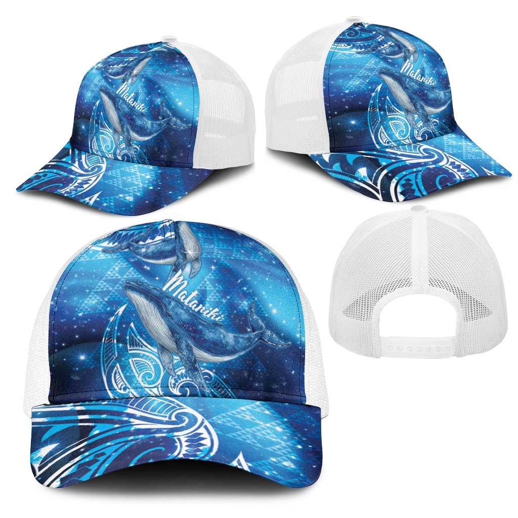 New Zealand Humpback Whale Matariki Mesh Trucker Cap Maori New Year Taniko Niho Taniwha