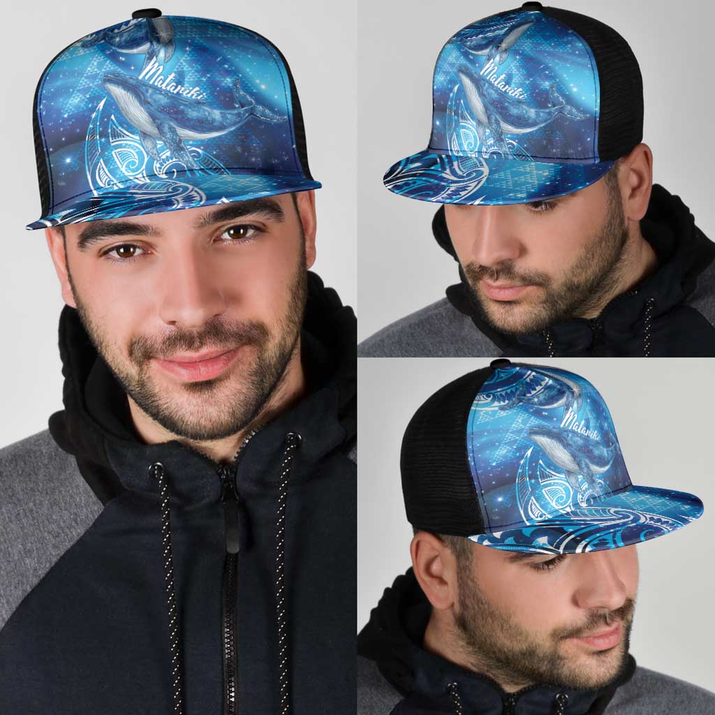 New Zealand Humpback Whale Matariki Mesh Trucker Cap Maori New Year Taniko Niho Taniwha