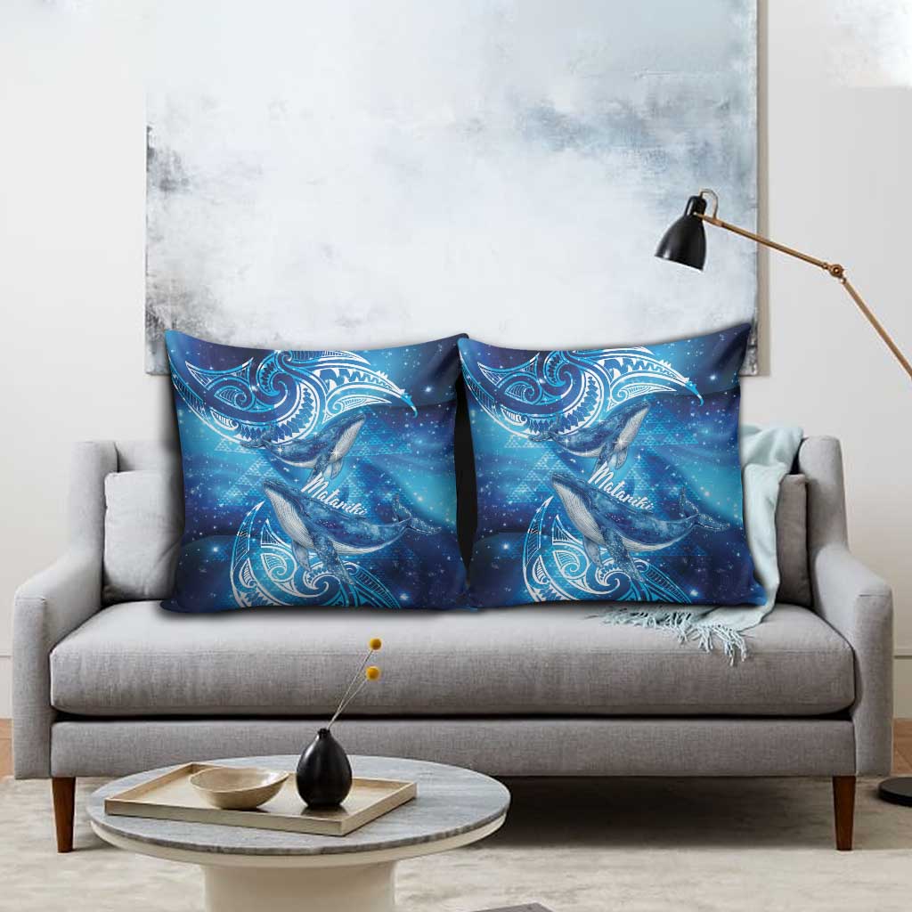 New Zealand Humpback Whale Matariki Pillow Cover Maori New Year Taniko Niho Taniwha LT14 - Polynesian Pride
