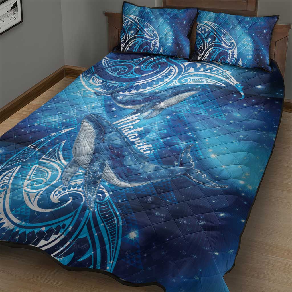 New Zealand Humpback Whale Matariki Quilt Bed Set Maori New Year Taniko Niho Taniwha LT14 - Polynesian Pride