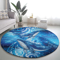 New Zealand Humpback Whale Matariki Round Carpet Maori New Year Taniko Niho Taniwha LT14 - Polynesian Pride