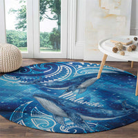 New Zealand Humpback Whale Matariki Round Carpet Maori New Year Taniko Niho Taniwha LT14 - Polynesian Pride