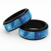 New Zealand Humpback Whale Matariki Spinner Ring Maori New Year Taniko Niho Taniwha LT14 Black Blue - Polynesian Pride