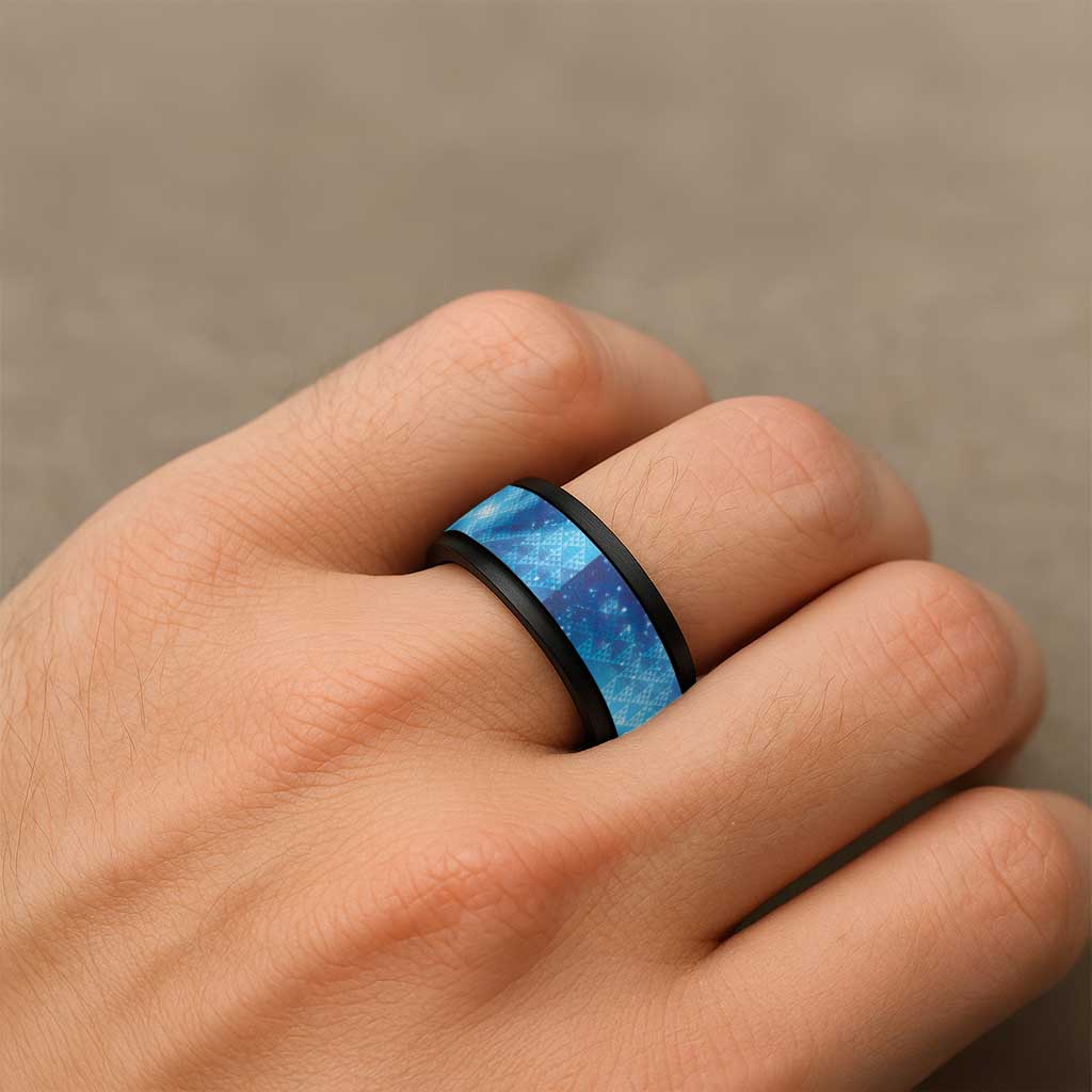 New Zealand Humpback Whale Matariki Spinner Ring Maori New Year Taniko Niho Taniwha LT14 - Polynesian Pride