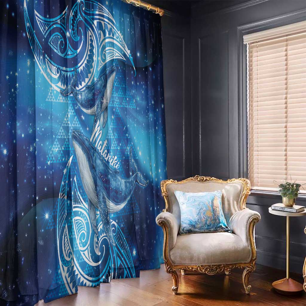 New Zealand Humpback Whale Matariki Window Curtain Maori New Year Taniko Niho Taniwha LT14 - Polynesian Pride