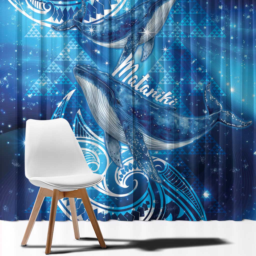New Zealand Humpback Whale Matariki Window Curtain Maori New Year Taniko Niho Taniwha LT14 - Polynesian Pride