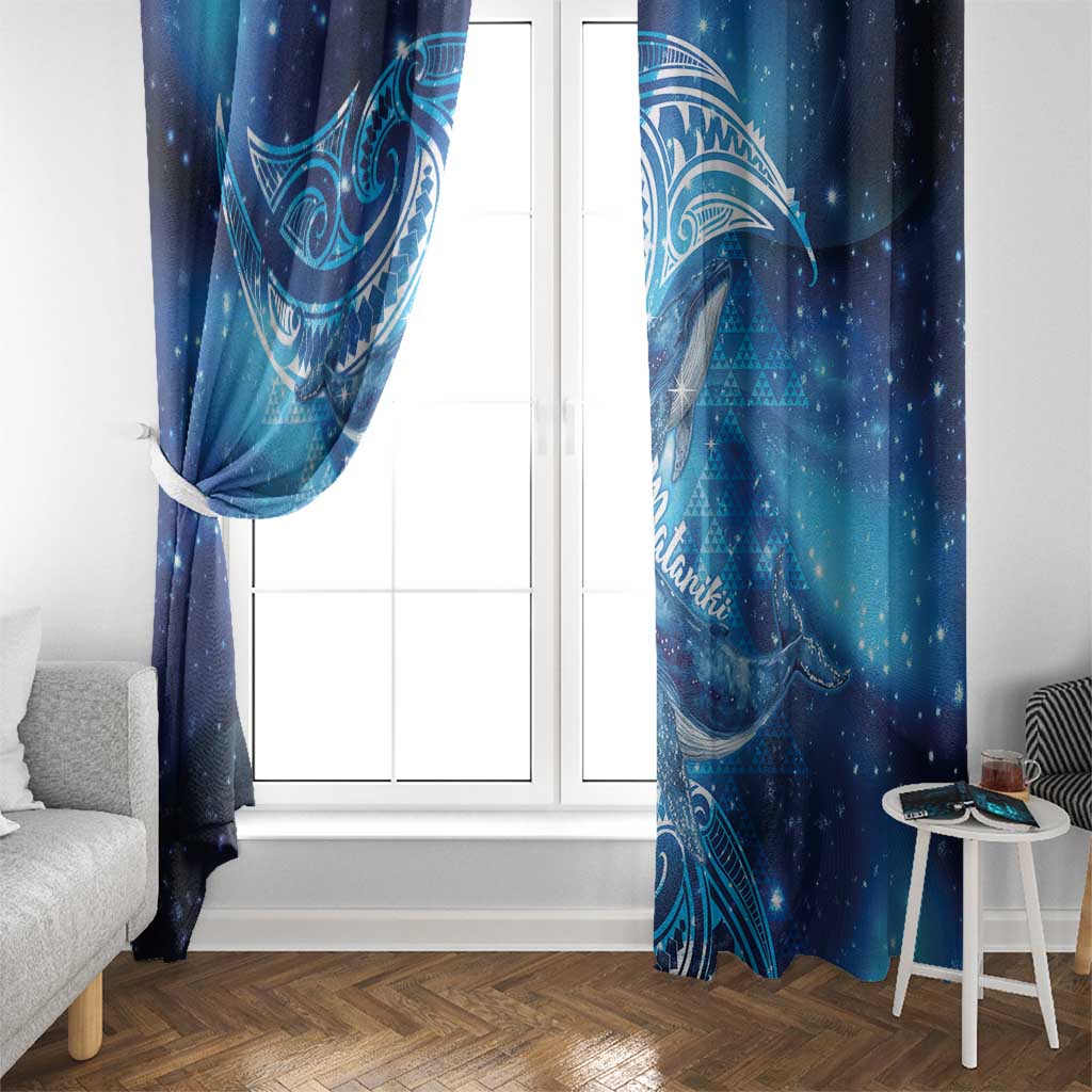 New Zealand Humpback Whale Matariki Window Curtain Maori New Year Taniko Niho Taniwha LT14 - Polynesian Pride