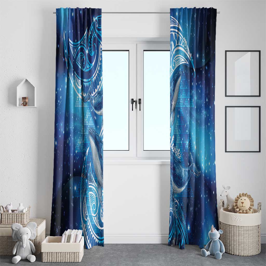 New Zealand Humpback Whale Matariki Window Curtain Maori New Year Taniko Niho Taniwha LT14 - Polynesian Pride
