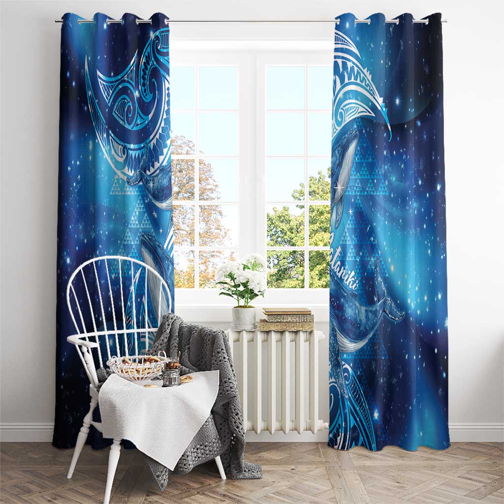 New Zealand Humpback Whale Matariki Window Curtain Maori New Year Taniko Niho Taniwha LT14 - Polynesian Pride