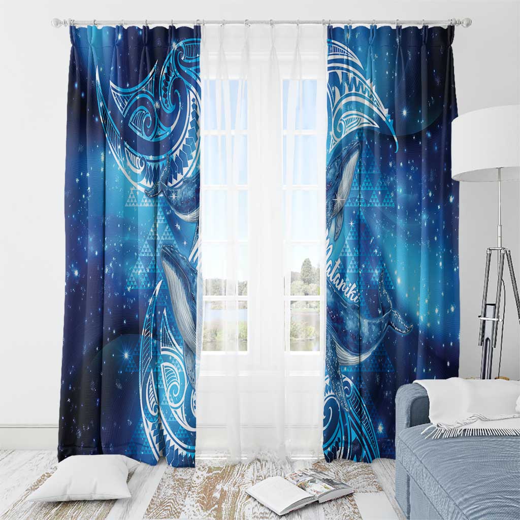 New Zealand Humpback Whale Matariki Window Curtain Maori New Year Taniko Niho Taniwha LT14 - Polynesian Pride