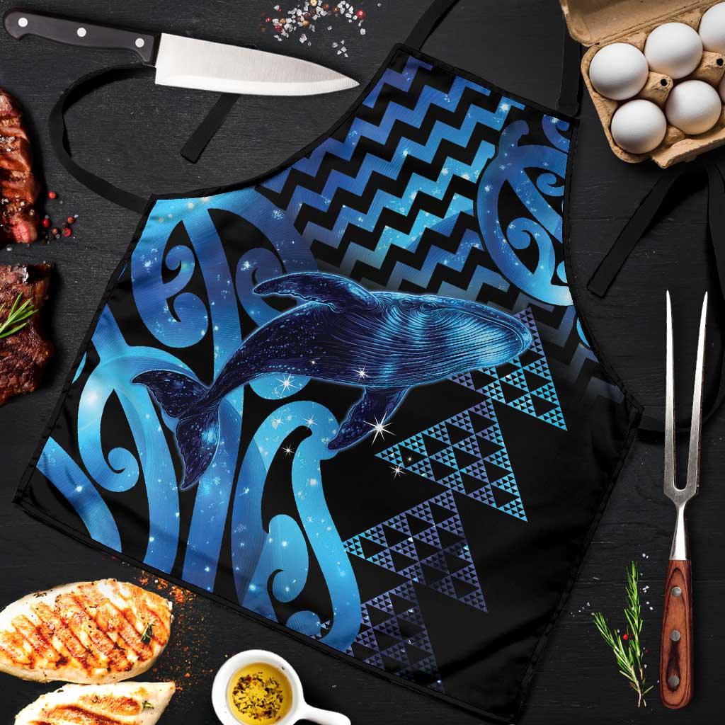 Humpback Whale Matariki New Zealand Apron NZ Maori Paikea Poutama Luxury Blue LT14 Blue - Polynesian Pride